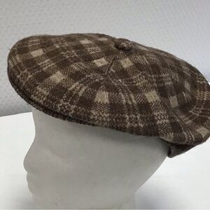 Kangol Brown Checkered Beret